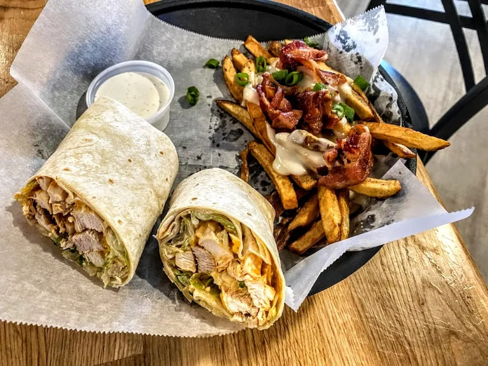 Buffalo Chicken Wrap & Loaded Fries