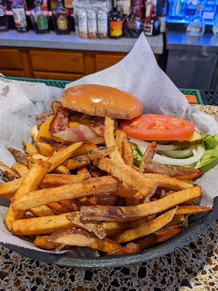 Double Bacon Cheeseburger with Home Cut Fries